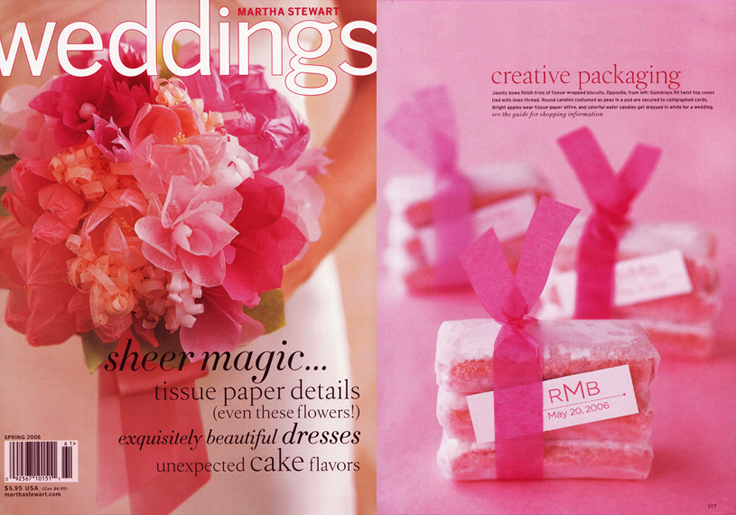 Martha Stewart Weddings Tissue Flower Cover and Martha Stewart Tissue Wedding Favors